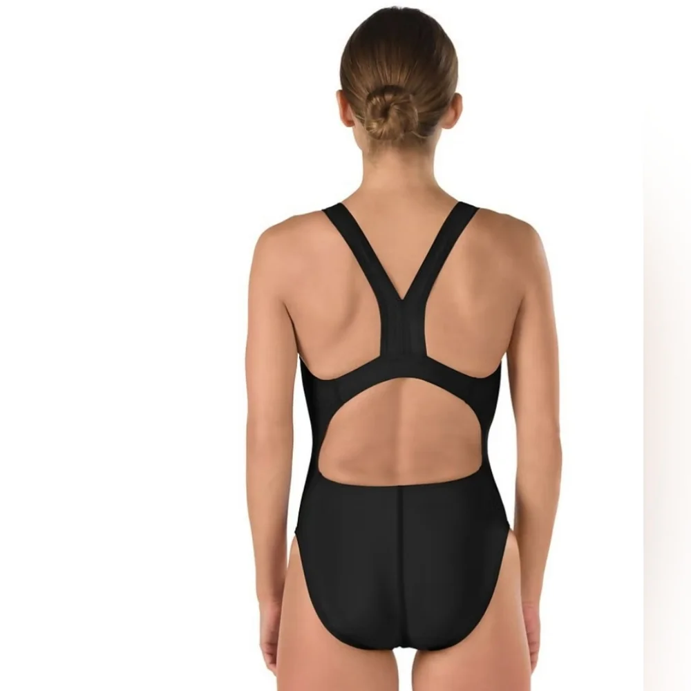 NWT/ SPEEDO / SOLID SUPER PROBACK Onepiece  PROLT / BLACK  SIZE 12/28 yo…
